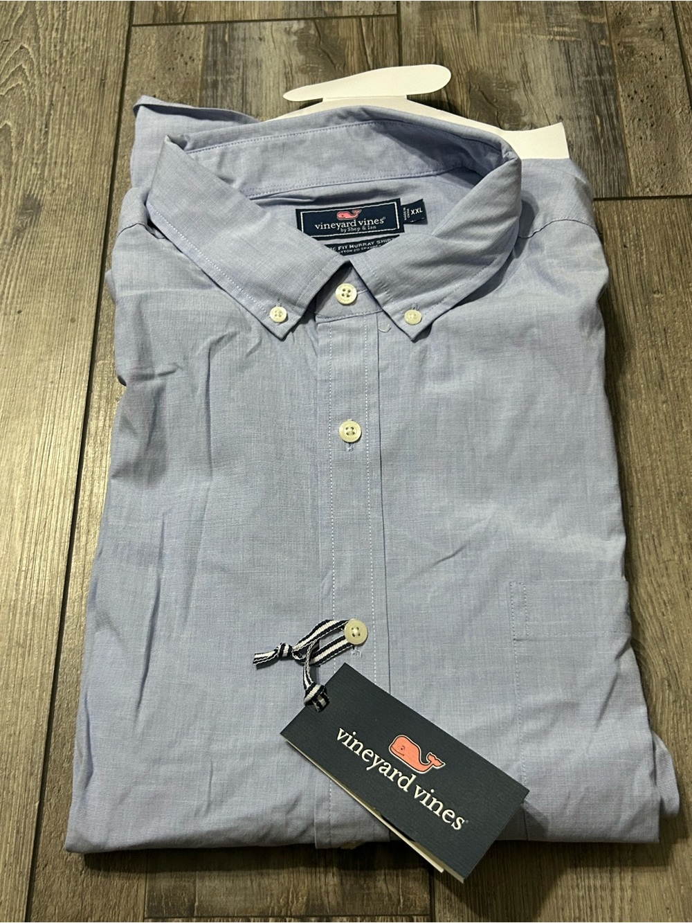Vineyard Vines Light Blue Button-Down Shirt Classic fit Murray shirt end on end